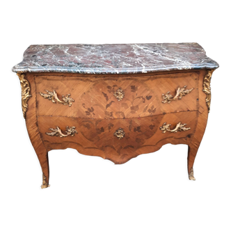 Louis XV style chest of drawers stamped "Gouffe"