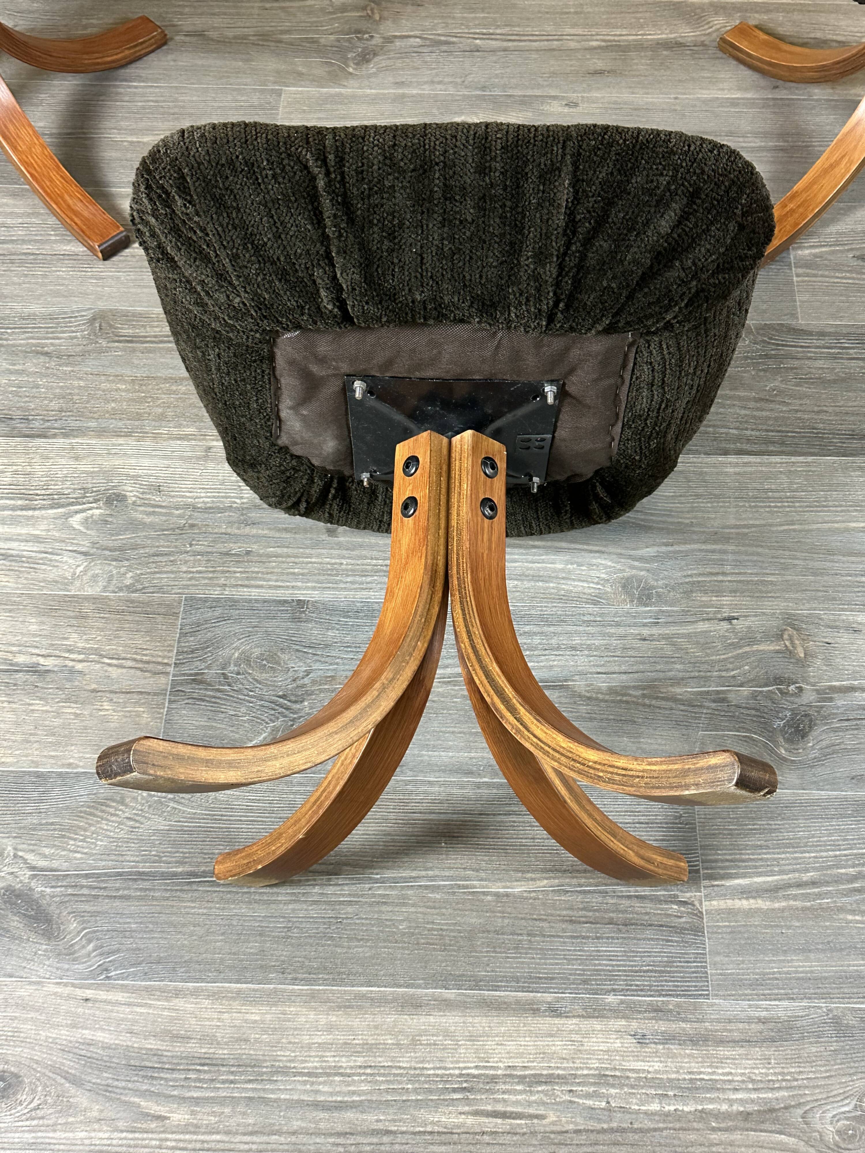 3x 60s 70s chair swivel chair dining chair mid century Danish modern design