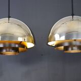 Pendant light “Milieu” Golden Line 24-carat-gold-plated. By Jo Hammerborg for Fog & Mørup. Denmark 1