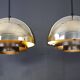 Pendant light “Milieu” Golden Line 24-carat-gold-plated. By Jo Hammerborg for Fog & Mørup. Denmark 1