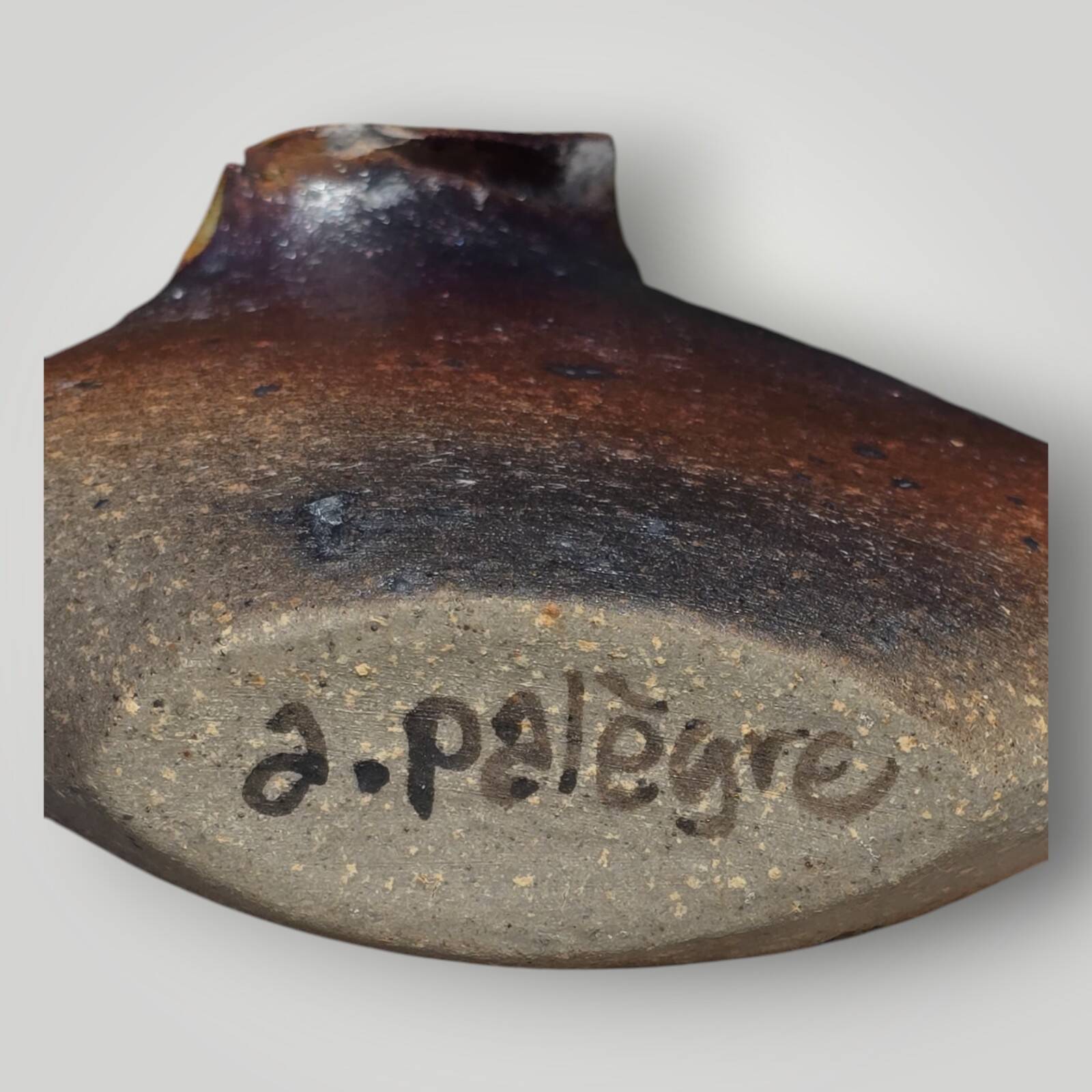 Vintage Stoneware Abstract Vase Jean Paul Brunet,Atelier Palègre  1970