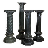 4 columns in green serpentine marble, around 1880