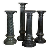 4 columns in green serpentine marble, around 1880