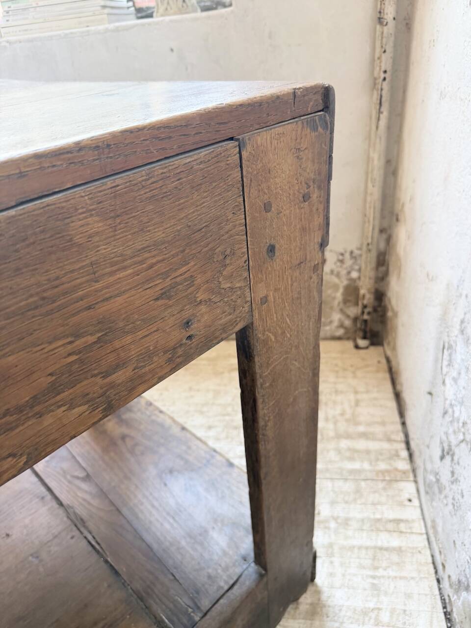 Table de gantier drapière 1900 chêne massif 330cm XL