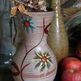 German ceramic vase west-germany with two flowers model n°1256