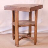 old Art Deco pedestal table in Burmese teak