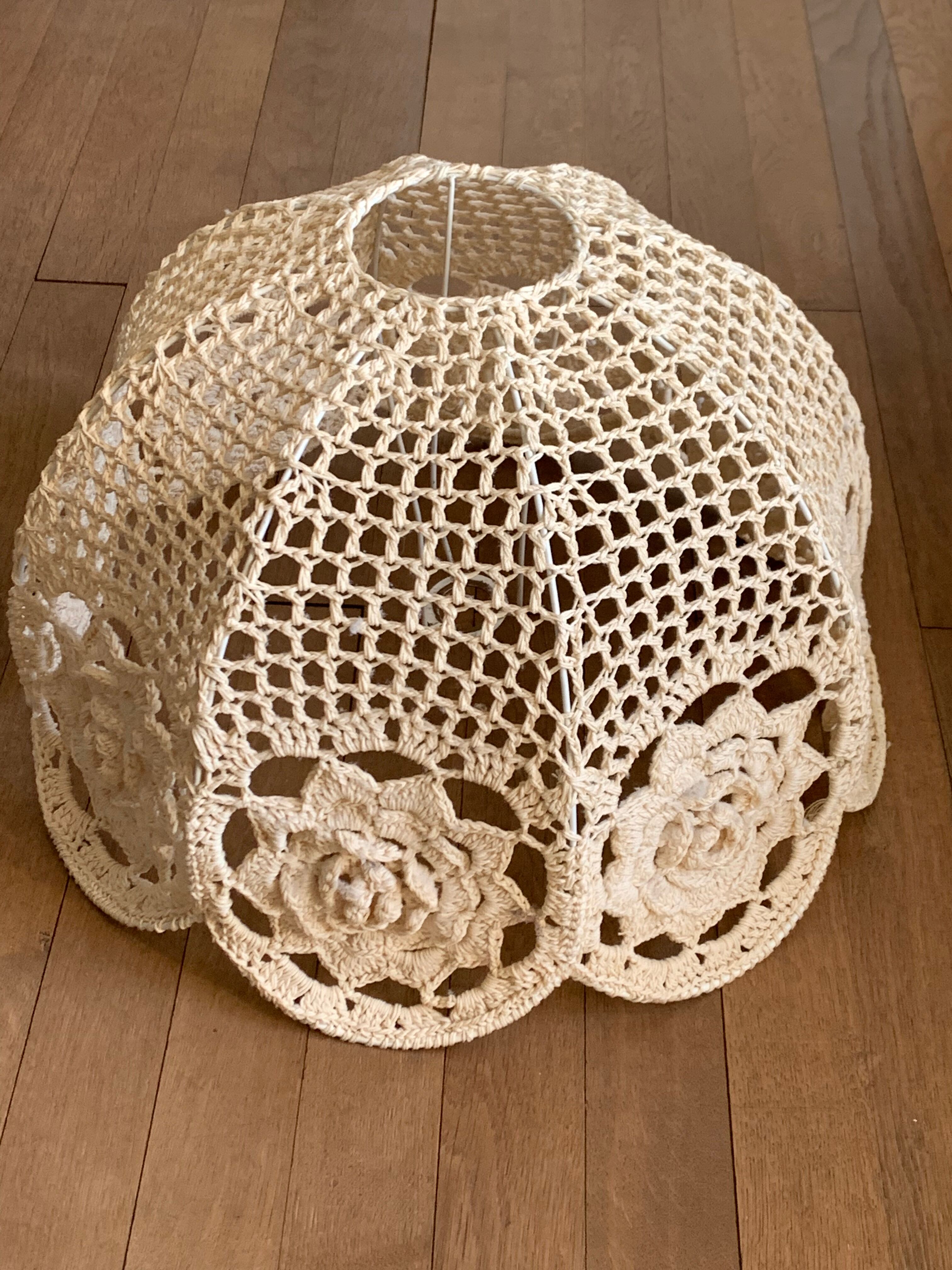 Abat jour au crochet vintage