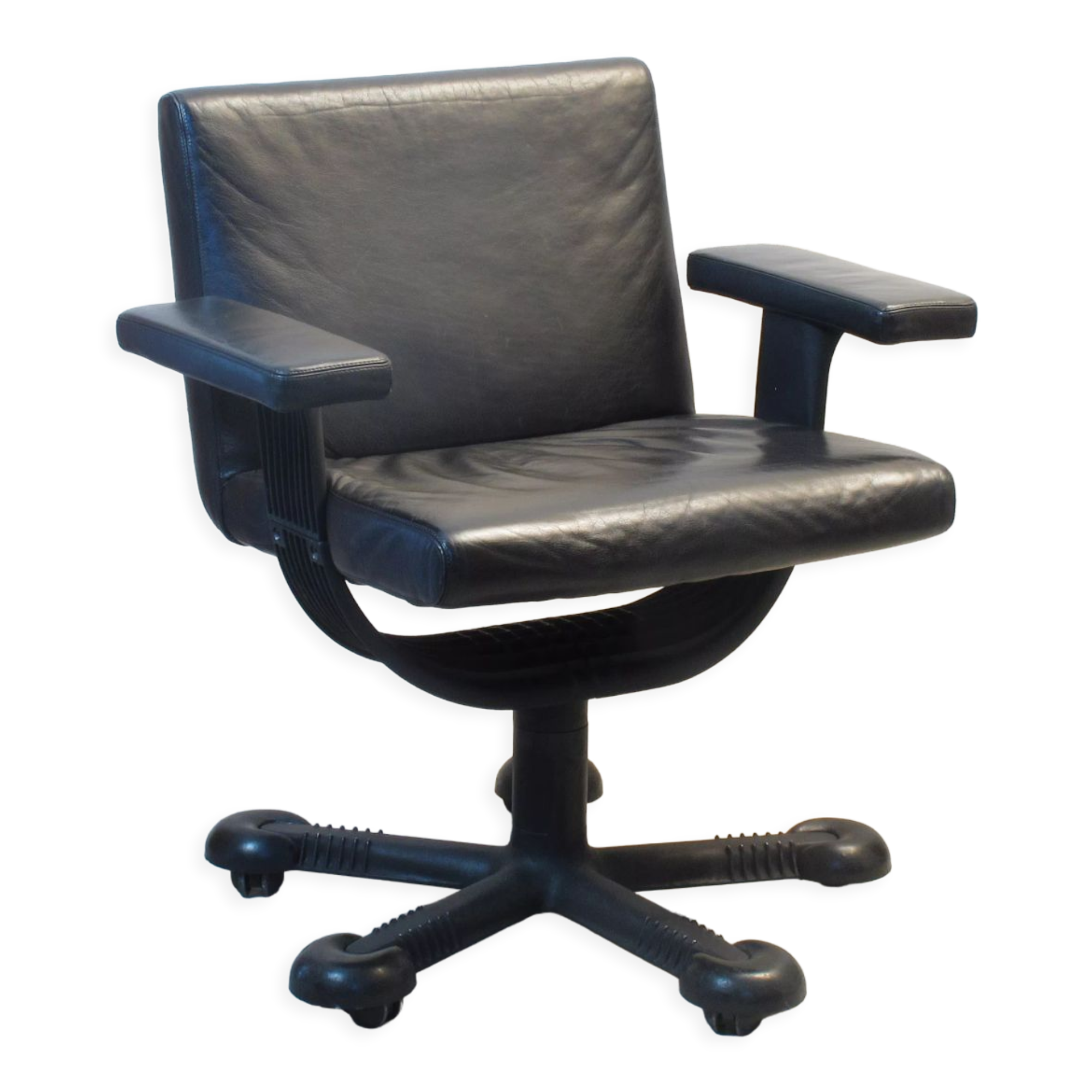 Afra and Tobia Scarpa leather office chair, 1975