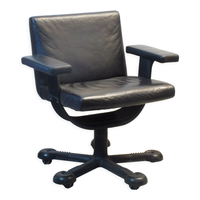 Fauteuil de bureau en cuir Afra et Tobia Scarpa, 1975