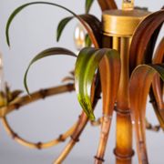 Italian metal chandelier in bamboo imitation, 1960s