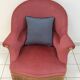Toad in powder pink velvet armchair