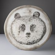 Oiva Toikka Céramique Panda Bear Plate Nuutajärvi Finlande 1983