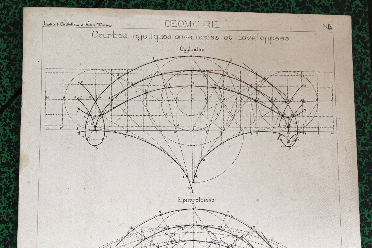 Dessin technique original, arts et métiers