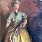 HST painting "Still life with flowers and doll" Guy VAN ISEGHEM (1905-?)