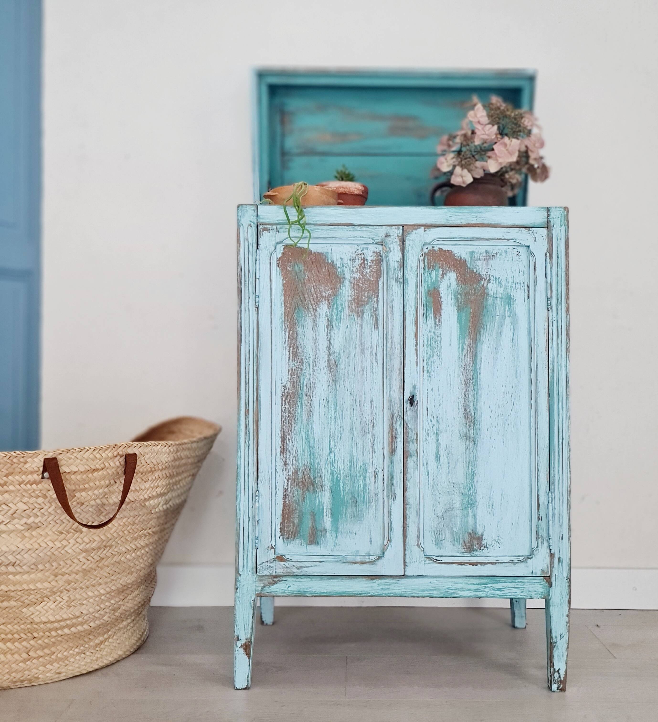 Parisian buffet with blue patina