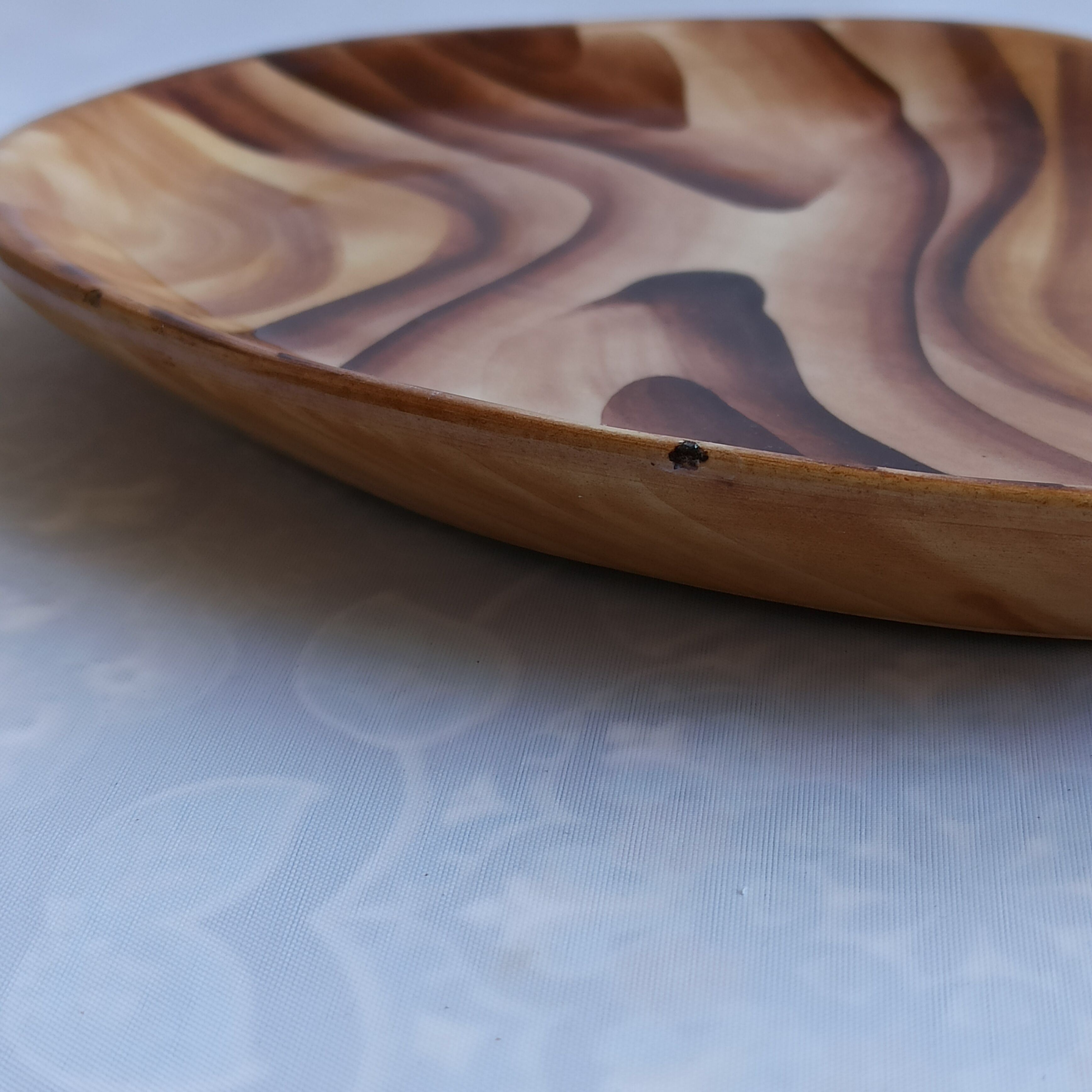 Fake wood dish Vallauris vintage