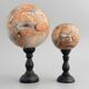 Stunning red Maligano jasper spheres on bases — Decorative mineral duo