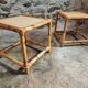 Vintage bamboo and rattan side tables – France, 1970s