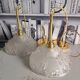 Pair of Art Deco pendant lights by Jean Gaultier, vintage pendant lights from the 1930s