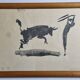 Reproduction vintage d'après Picasso, "Toros y Toreros" encadrée sous verre 52 cm