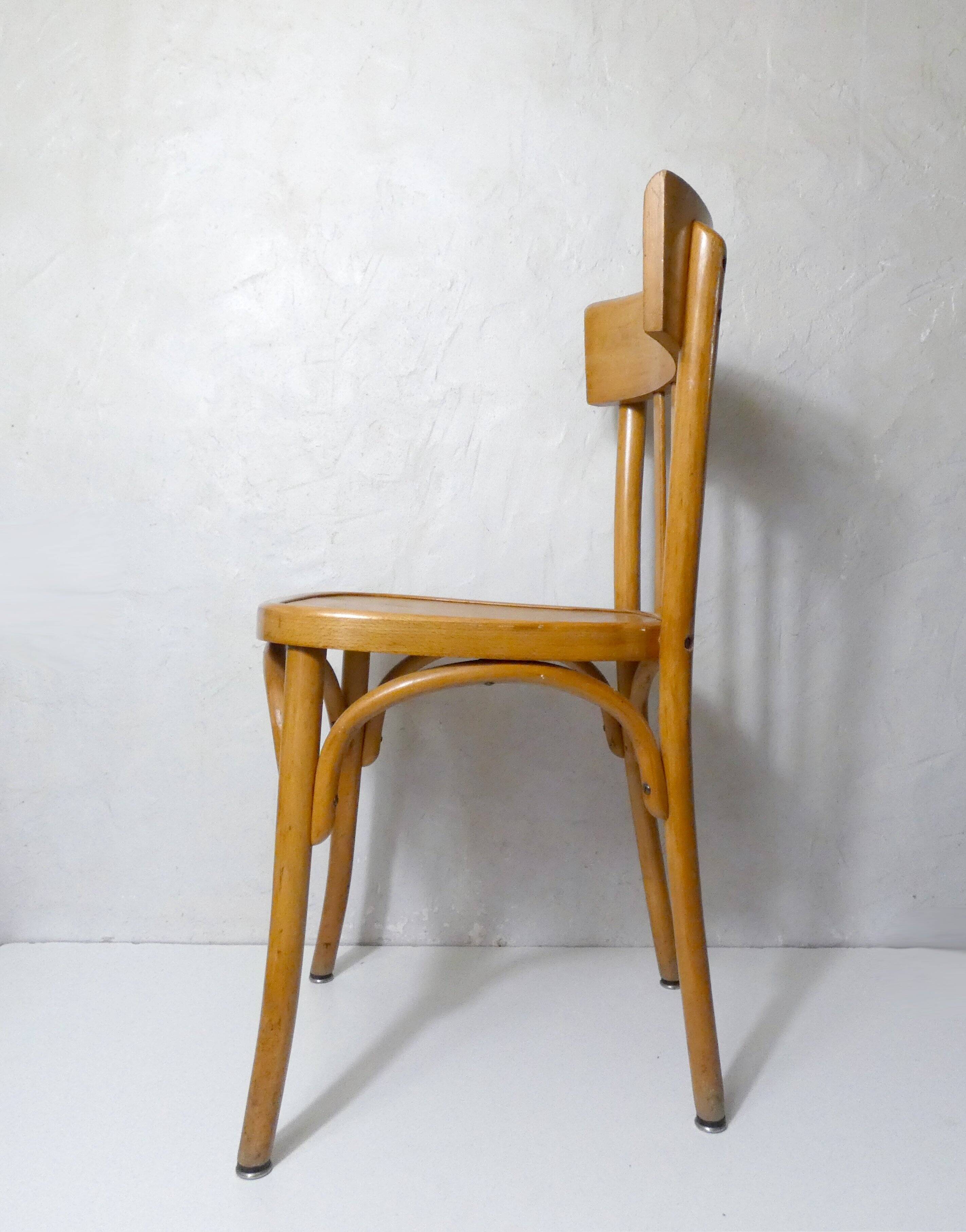 Ancienne chaise bistrot Baumann en bois courbé