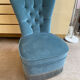 Vintage blue velvet armchair, 1950s-60s