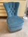 Vintage blue velvet armchair, 1950s-60s