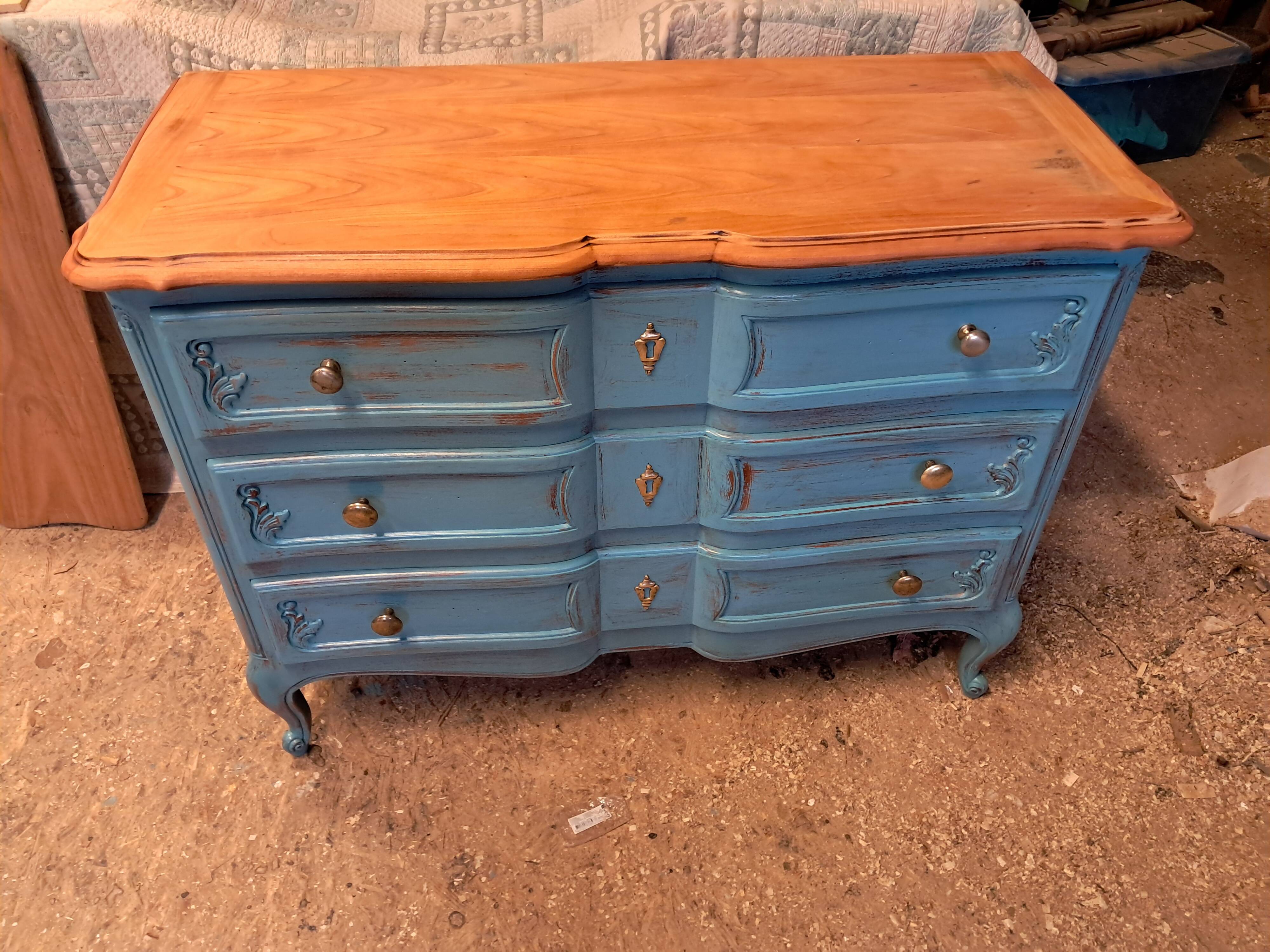 commode  bleu