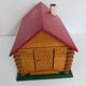Wooden house furnished vintage toy child