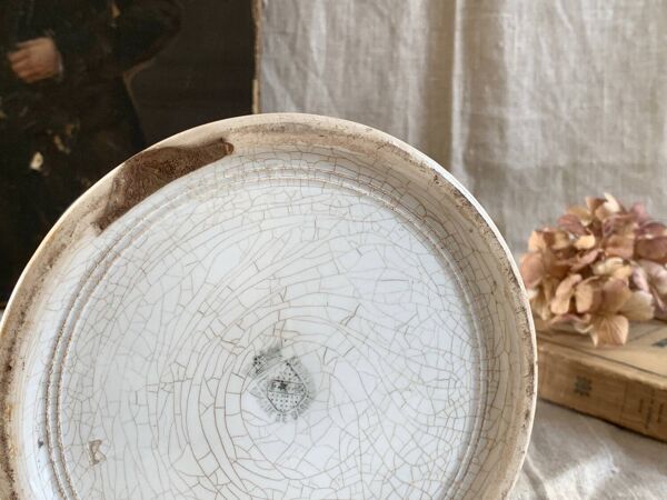 Cafetière Pichet  19eme Sarreguemines blanc et bleu