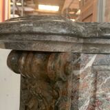 Louis XV style fireplace in red breche marble 19th century