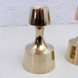 Set of 3 Scandinavian brass candle holders