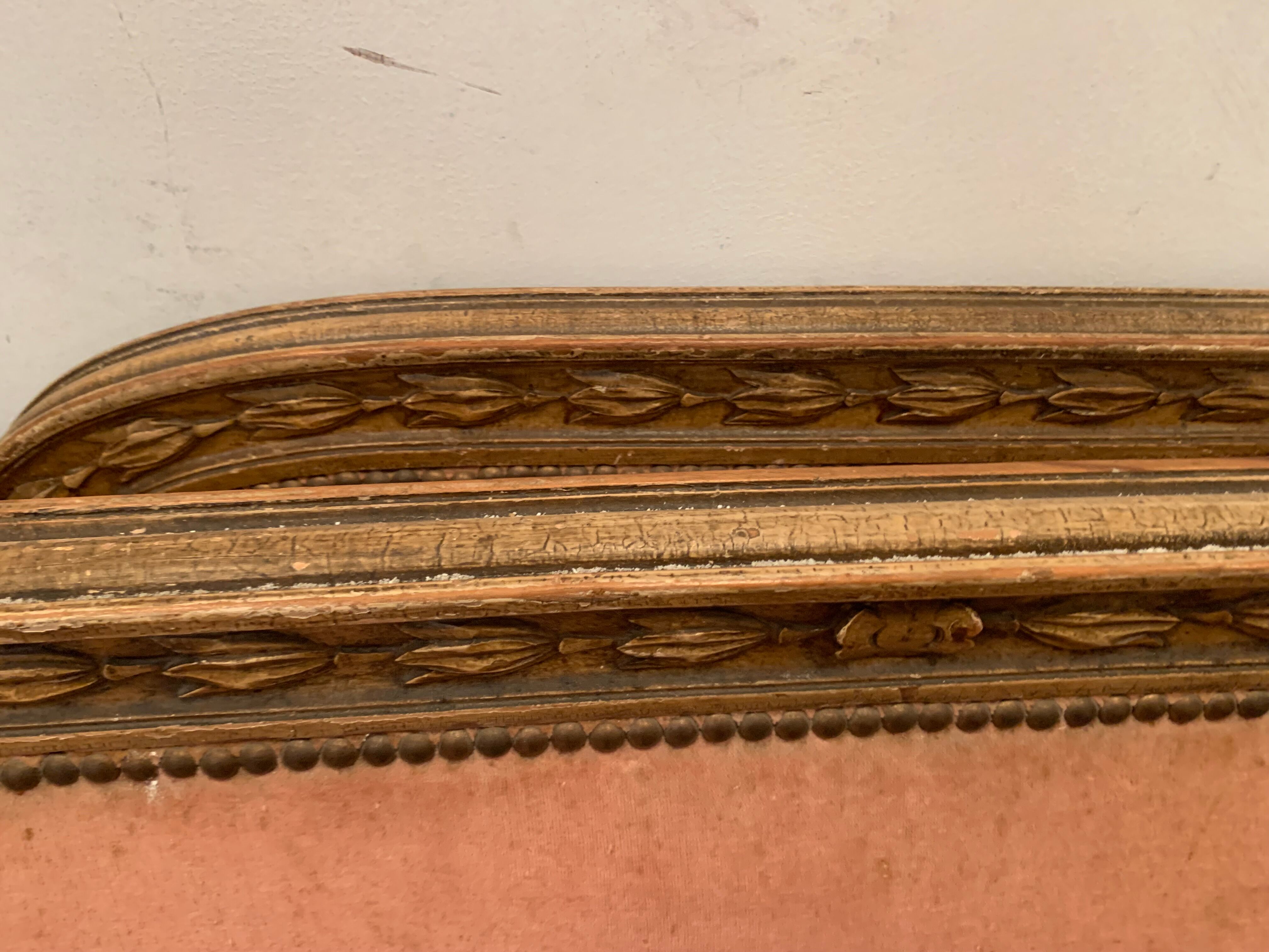 Louis XVI style bed in patinated hornbeam, 20th century.