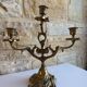 Antique Art Nouveau chandelier in gilded bronze with 3 lights – Vintage candlestick