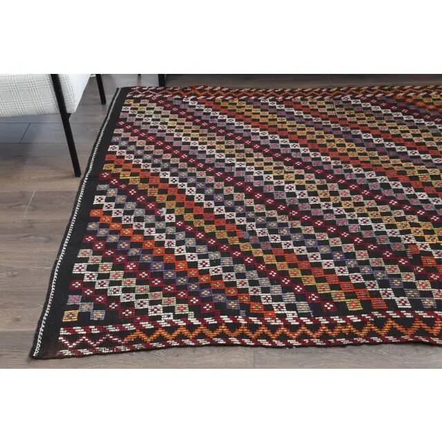 1970s vintage Turkish Oushak handmade wool cotton brown area rug 182x289