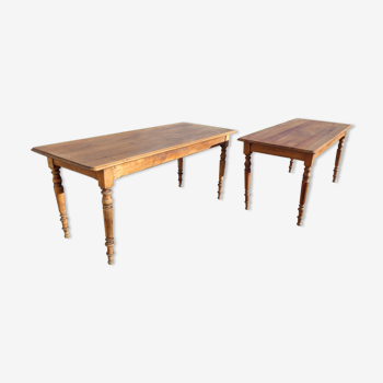 Pair of wooden bistro tables