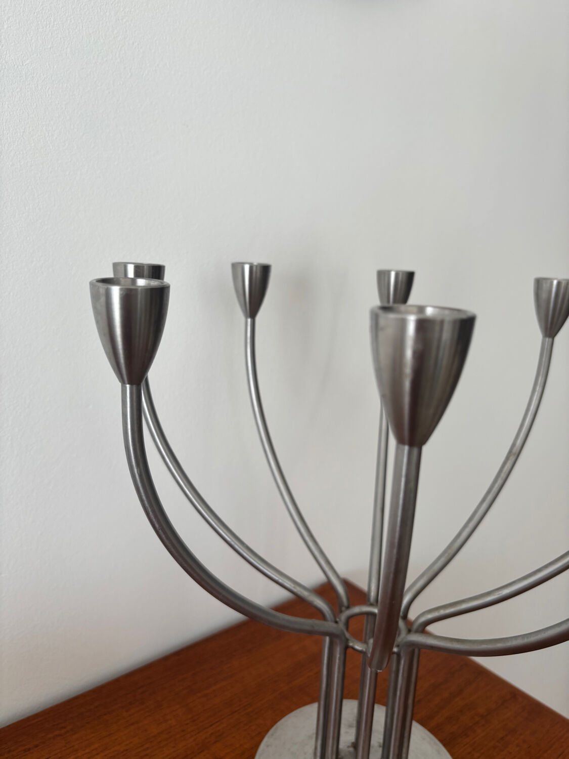 Bougeoir IKEA vintage modèle Stockholm – chandelier inox 8 branches sc