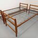 Pair of vintage stackable daybeds in oak wood and metal from the 60s