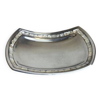 Mother-of-pearl & aluminium centerpiece, Italy, 1980s