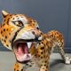 Large Italian ceramic leopard statue, 1960s