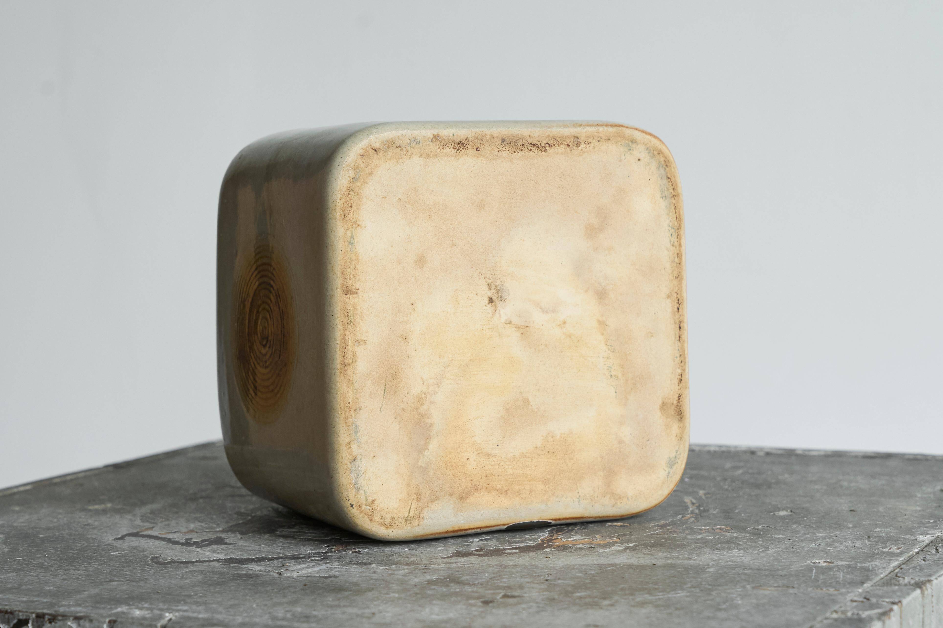 Studio ceramic vase 'wood imprint' mid-20th century