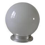 Old ceiling light globe ball sphere light fixture in opaline aluminum support 21 cm