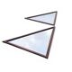 2 x oak wood triangle mirror / facet cut edges