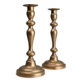Set of two antique 19th century French copper candlesticks