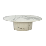 Mid-century italian marble oval coffee table, 1980s