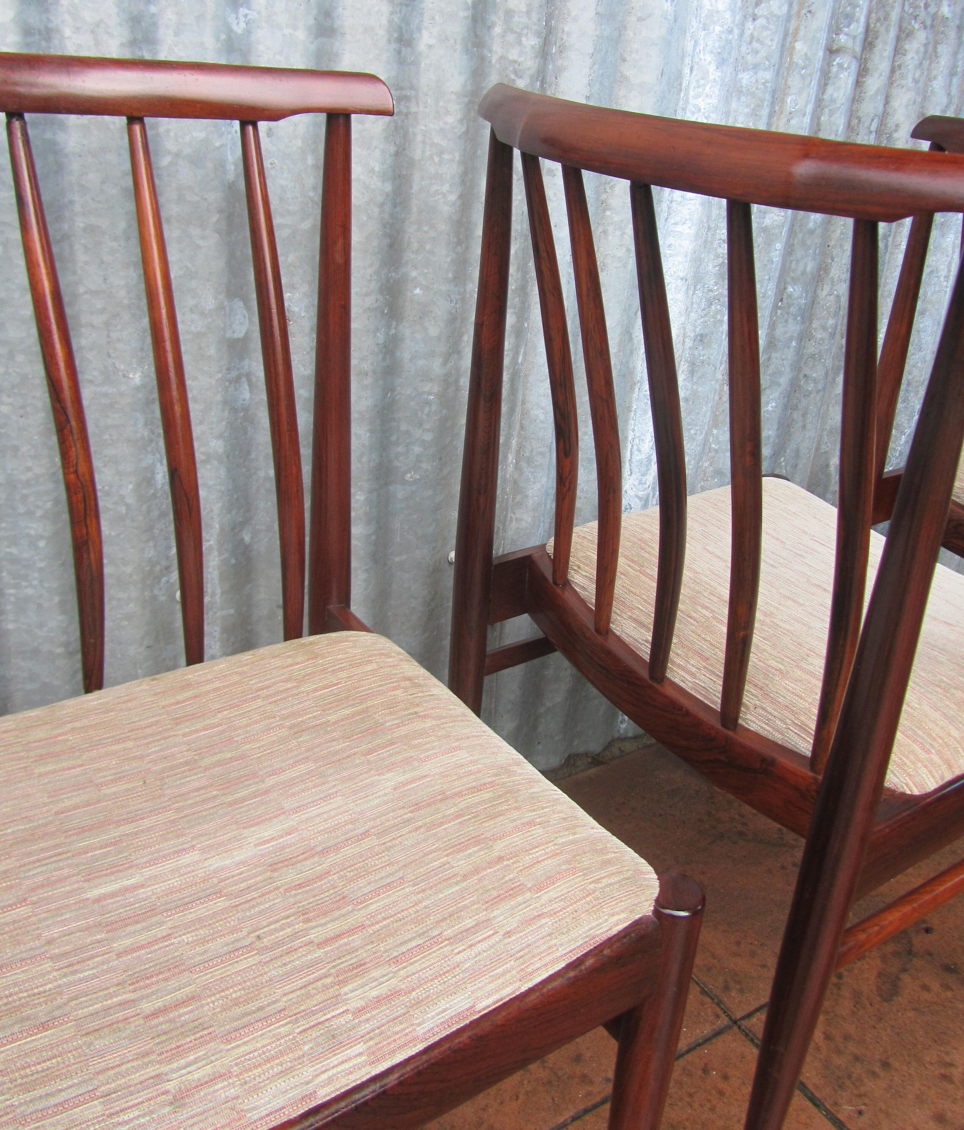 Dutch design rosewood chairs for Awa, 1960s, set of 5