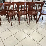 Set of 10 vintage bistro chairs from the 1970s.