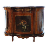 Buffet Louis XV – Peinture centrale et marqueterie bronze