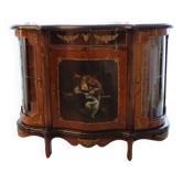Buffet Louis XV – Peinture centrale et marqueterie bronze