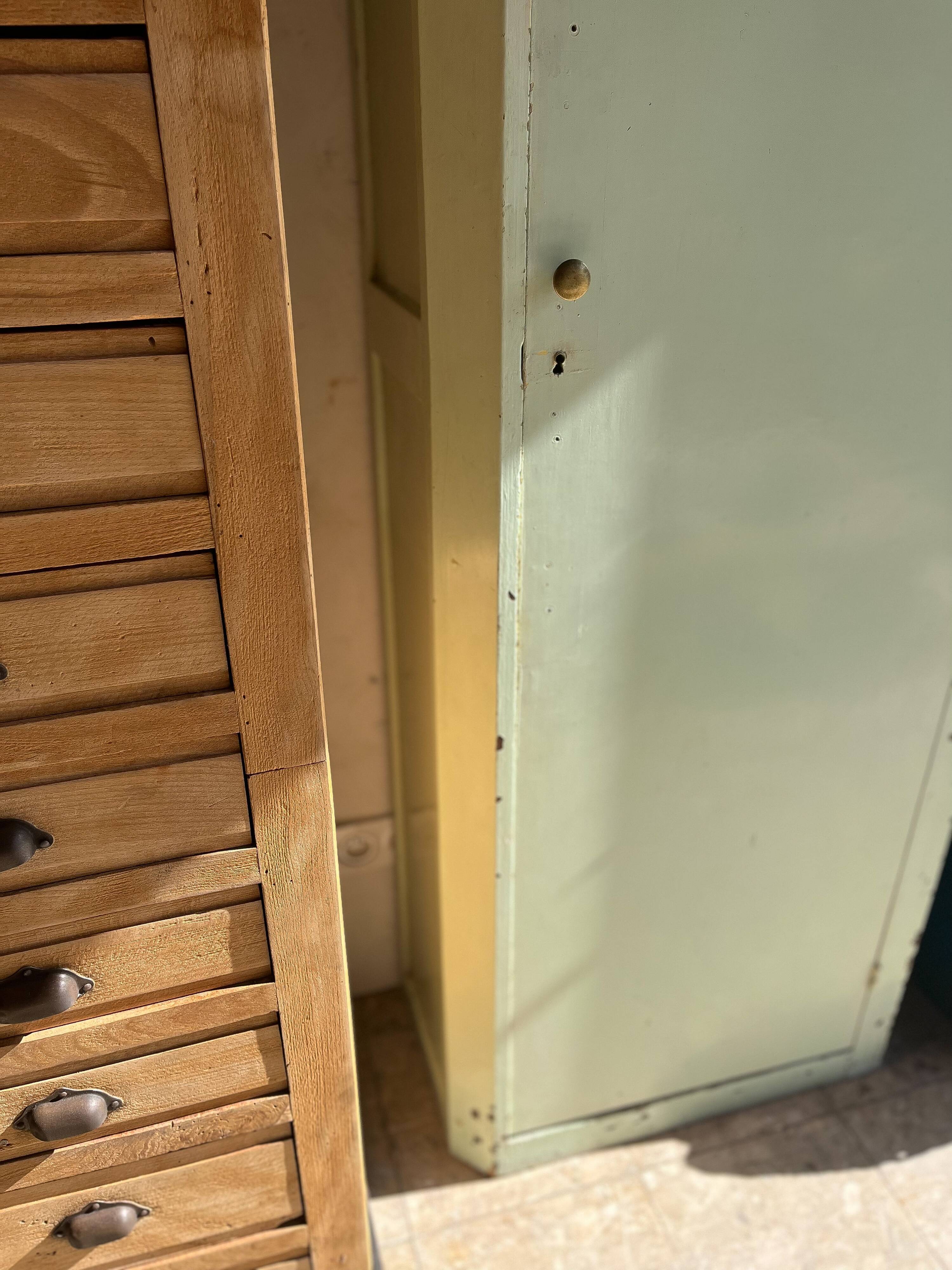 Old original green patina cabinet